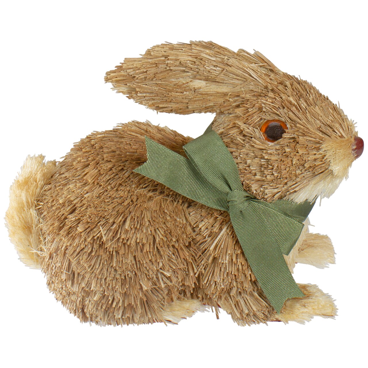 Northlight Sisal Easter Bunny Figure with Ribbon Bow Decoration - 8"